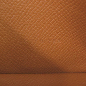 美品 エルメス ベアンスフレ ヴォーエプソン ゴールド シルバー金具 C刻印(2018年製) 長財布 茶 1602【中古】HERMES