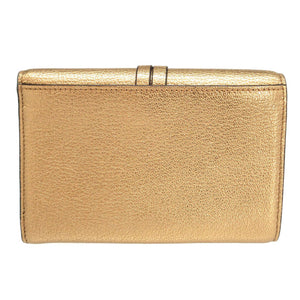 新品同様 クロエ アルファベット レザー ゴールド 3つ折り財布 財布 1626【中古】Chloe