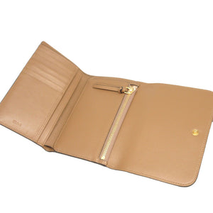 新品同様 クロエ アルファベット レザー ゴールド 3つ折り財布 財布 1626【中古】Chloe