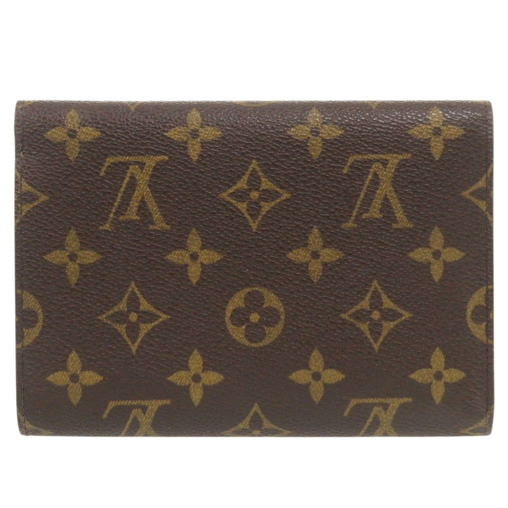 ベタ無し 美品 ルイ ヴィトン ポルトトレゾール エテュイ パピエ モノグラム M61202 ブラウン 三つ折り財布 LV 1637【中古】LOUIS VUITTON