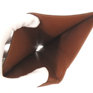 ベタ無し 美品 ルイ ヴィトン ポルトトレゾール エテュイ パピエ モノグラム M61202 ブラウン 三つ折り財布 LV 1637【中古】LOUIS VUITTON