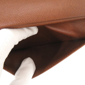 ベタ無し 美品 ルイ ヴィトン ポルトトレゾール エテュイ パピエ モノグラム M61202 ブラウン 三つ折り財布 LV 1637【中古】LOUIS VUITTON