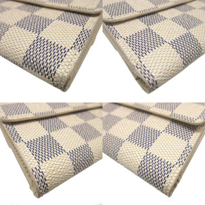 美品 ルイヴィトン ダミエアズール N61744 ポルトフォイユ エリーズ アイボリー Wホック財布 財布 1639【中古】LOUIS VUITTON