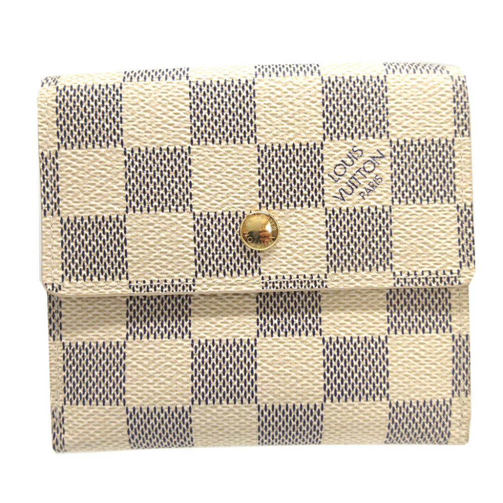 美品 ルイヴィトン ダミエアズール N61744 ポルトフォイユ エリーズ アイボリー Wホック財布 財布 1639【中古】LOUIS VUITTON