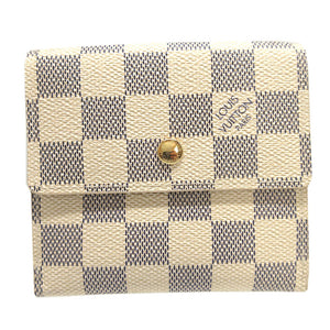 美品 ルイヴィトン ダミエアズール N61744 ポルトフォイユ エリーズ アイボリー Wホック財布 財布 1639【中古】LOUIS VUITTON