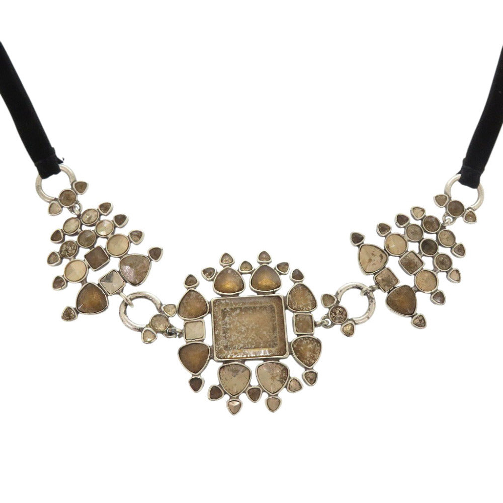 美品 イヴ・サンローラン メタル/ストーン シルバー ヴィンテージ ネックレス チョーカー 1662【中古】YVES SAINT LAURENT