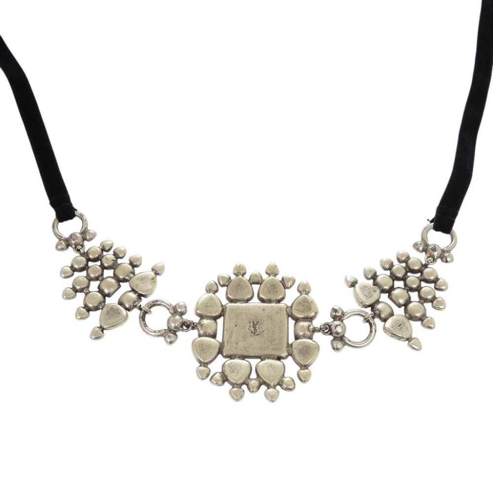 美品 イヴ・サンローラン メタル/ストーン シルバー ヴィンテージ ネックレス チョーカー 1662【中古】YVES SAINT LAURENT