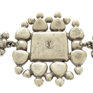 美品 イヴ・サンローラン メタル/ストーン シルバー ヴィンテージ ネックレス チョーカー 1662【中古】YVES SAINT LAURENT