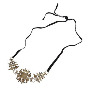 美品 イヴ・サンローラン メタル/ストーン シルバー ヴィンテージ ネックレス チョーカー 1662【中古】YVES SAINT LAURENT