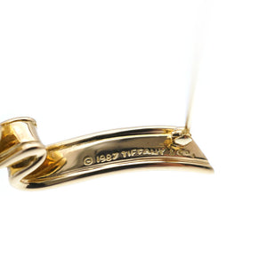 美品 ティファニー ヴィンテージ K18YG リボンモチーフ 750 ブローチ イエローゴールド ジュエリー 1663【中古】TIFFANY&Co.