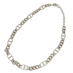 美品 ディオール CD Icon チェーンリンク N1574HOMMT 真鍮 シルバー ネックレス 1664【中古】Dior メンズ