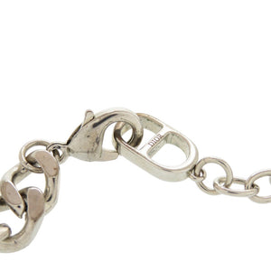 美品 ディオール CD Icon チェーンリンク N1574HOMMT 真鍮 シルバー ネックレス 1664【中古】Dior メンズ