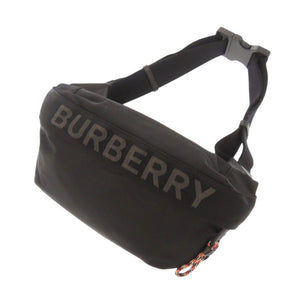 美品 バーバリー ナイロン ブラック ボディバッグ ウエストバッグ 黒 1677【中古】BURBERRY