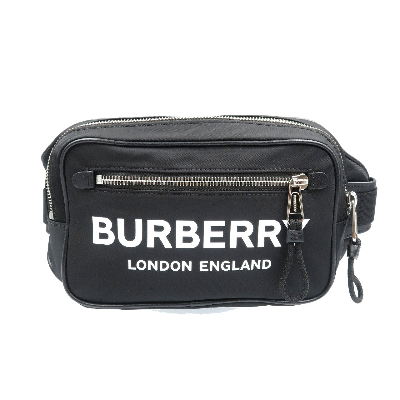 未使用 バーバリー 8021089 ナイロン シルバー金具 ブラック ボディバッグ ウエストバッグ 1678【中古】BURBERRY