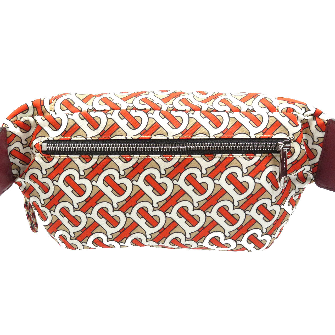 新品同様 バーバリー TBモノグラム 8010744 ナイロン レザー シルバー金具 オレンジ ベージュ ボディバッグ ウエストバッグ1679【中古】BURBERRY