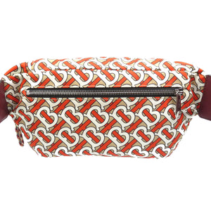 新品同様 バーバリー TBモノグラム 8010744 ナイロン レザー シルバー金具 オレンジ ベージュ ボディバッグ ウエストバッグ1679【中古】BURBERRY