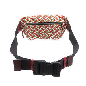 新品同様 バーバリー TBモノグラム 8010744 ナイロン レザー シルバー金具 オレンジ ベージュ ボディバッグ ウエストバッグ1679【中古】BURBERRY