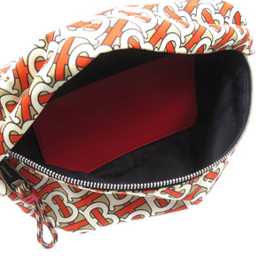 新品同様 バーバリー TBモノグラム 8010744 ナイロン レザー シルバー金具 オレンジ ベージュ ボディバッグ ウエストバッグ1679【中古】BURBERRY