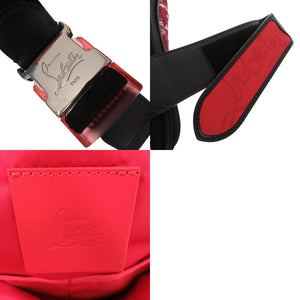 美品 クリスチャンルブタン ホップエヌジップ HOP’N ZIP グラフィックプリント バックパック リュック デイパック カーフ レッド 1681【中古】Christian Louboutin