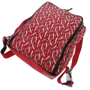 美品 クリスチャンルブタン ホップエヌジップ HOP’N ZIP グラフィックプリント バックパック リュック デイパック カーフ レッド 1681【中古】Christian Louboutin