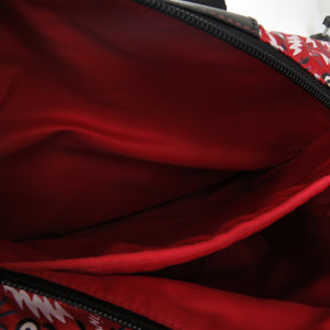 美品 クリスチャンルブタン ホップエヌジップ HOP’N ZIP グラフィックプリント バックパック リュック デイパック カーフ レッド 1681【中古】Christian Louboutin