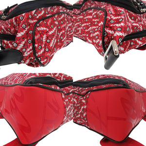 美品 クリスチャンルブタン ホップエヌジップ HOP’N ZIP グラフィックプリント バックパック リュック デイパック カーフ レッド 1681【中古】Christian Louboutin