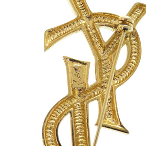 イヴ サンローラン ヴィンテージブローチ メタル ゴールド 1709【中古】YVES SAINT LAURENT