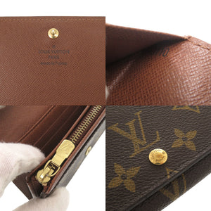 ベタなし 美品 ルイ ヴィトン ポルトモネ ビエ トレゾール モノグラム M61730 ブラウン 二つ折り財布 LV 1732【中古】LOUIS VUITTON