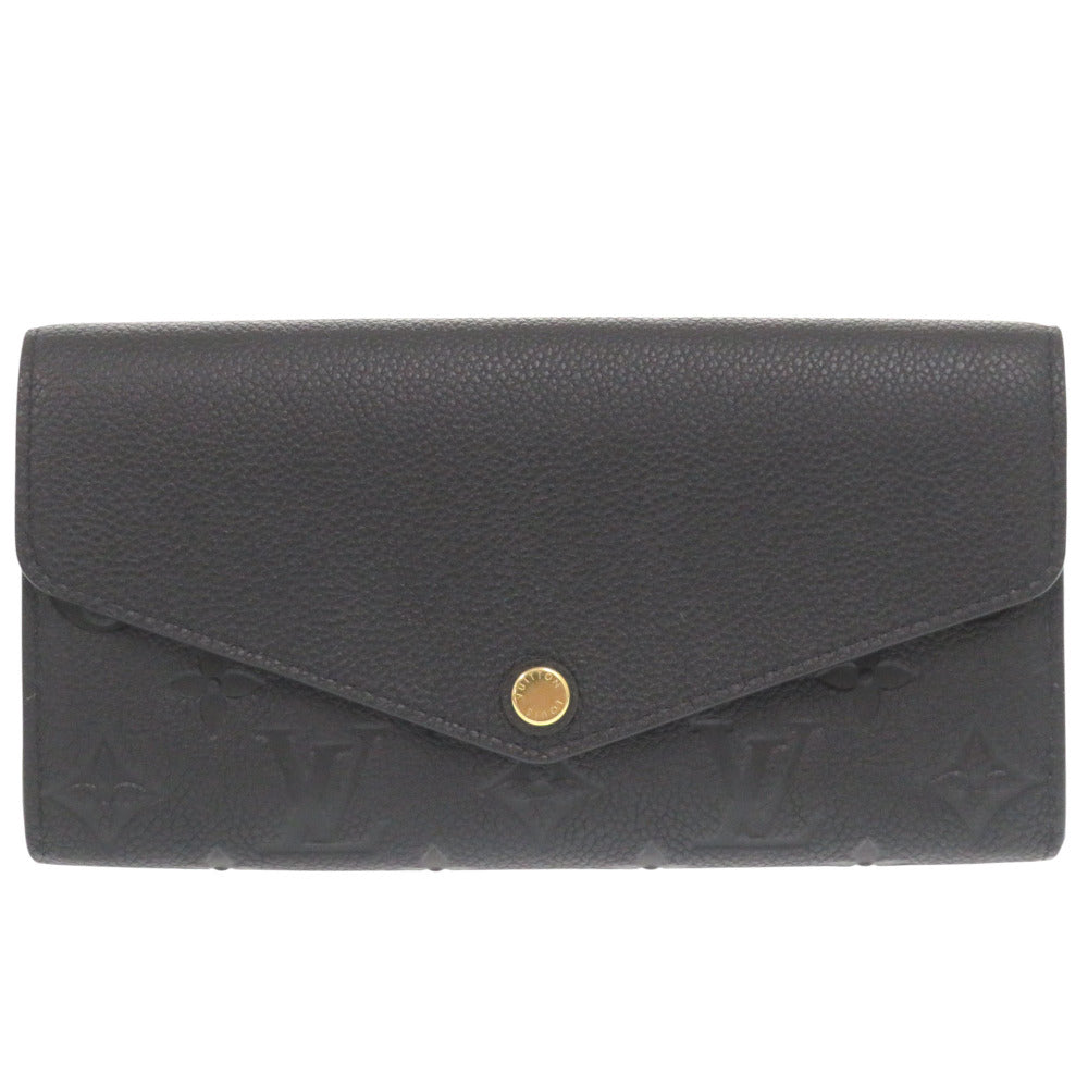 美品 ルイ ヴィトン ポルトフォイユ サラ モノグラムアンプラント ブラック M61182 ICチップ 長財布 LV 1742【中古】LOUIS VUITTON
