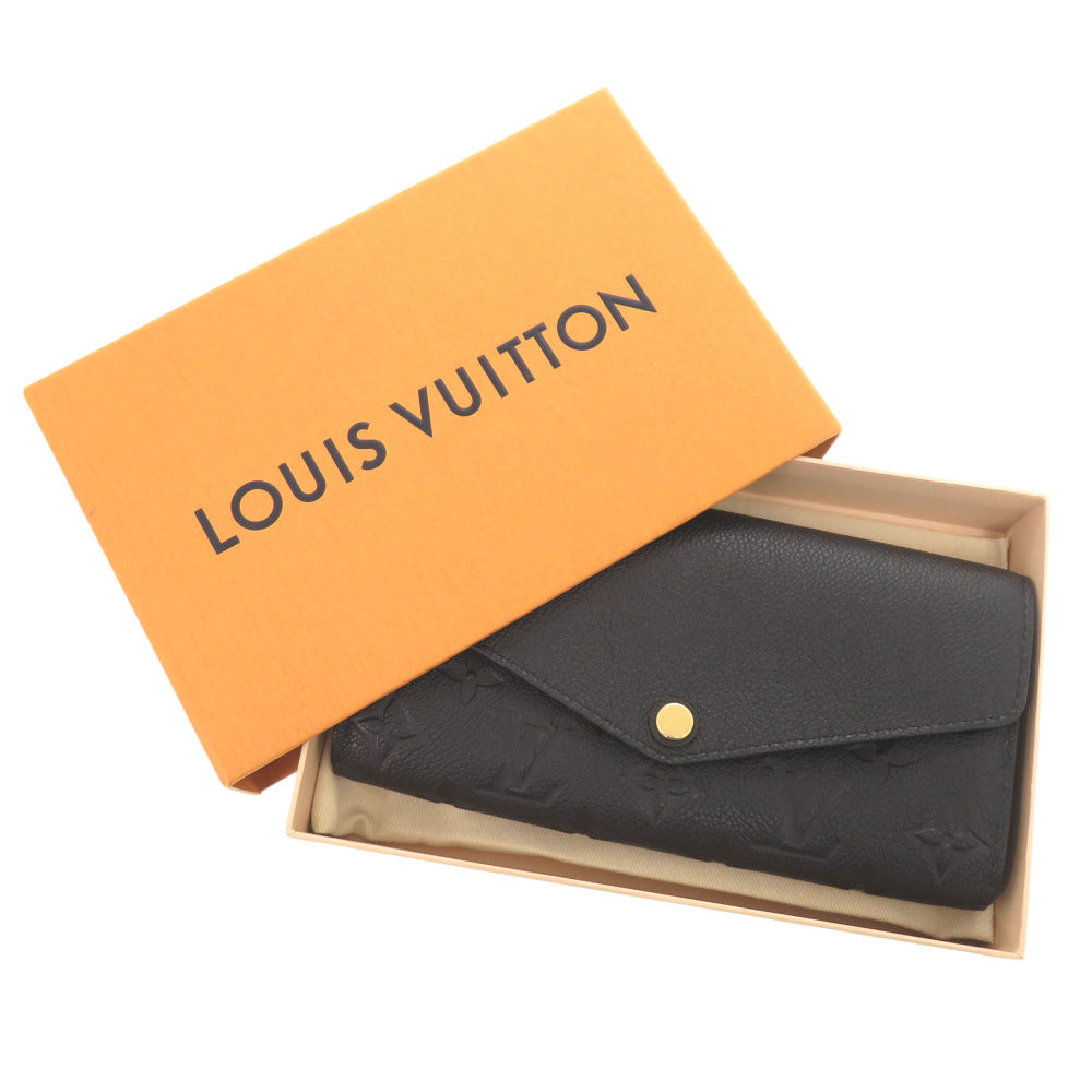 美品 ルイ ヴィトン ポルトフォイユ サラ モノグラムアンプラント ブラック M61182 ICチップ 長財布 LV 1742【中古】LOUIS VUITTON