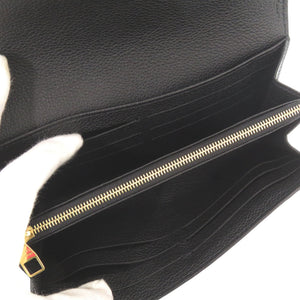 美品 ルイ ヴィトン ポルトフォイユ サラ モノグラムアンプラント ブラック M61182 ICチップ 長財布 LV 1742【中古】LOUIS VUITTON