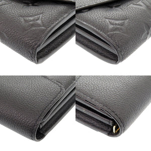 美品 ルイ ヴィトン ポルトフォイユ サラ モノグラムアンプラント ブラック M61182 ICチップ 長財布 LV 1742【中古】LOUIS VUITTON