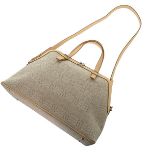 新品同様 バーバリー ハンドバッグ キャンバス ベージュ ハンドバッグ 1791【中古】BURBERRY