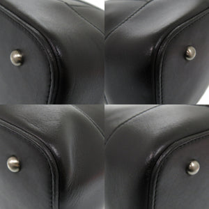 美品 バーバリー ノバチェック レザー ブラック ハンドバッグ 黒 1798【中古】BURBERRY