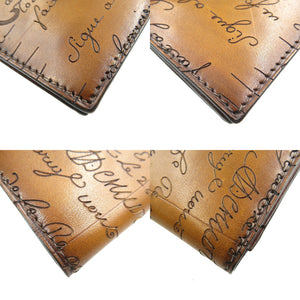 新品同様 ベルルッティ レザー ブラウン 札入れ 長財布 1831【中古】Berluti