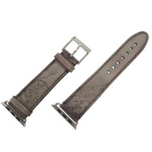 美品 ベルルッティ AppleWatch アップルウォッチ 44対応 カリグラフィ レザーベルト 替えベルト 腕時計 レザー グレー 1843【中古】BERLUTI