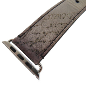 美品 ベルルッティ AppleWatch アップルウォッチ 44対応 カリグラフィ レザーベルト 替えベルト 腕時計 レザー グレー 1843【中古】BERLUTI