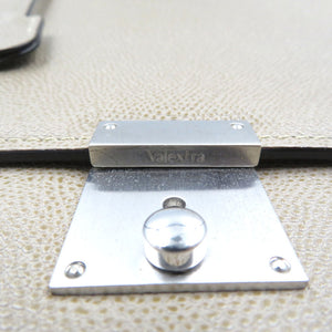 美品 ヴァレクストラ スリム ポートフォリオ レザー シルバー金具 ベージュ ビジネスバッグ ブリーフケース 1885【中古】Valextra