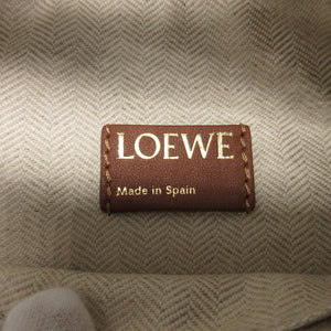 新品同様 ロエベ アナグラム Q995250X01 レザー キャンバス ブラウン 茶 キュービィ スモール ホーボー ショルダーバッグ 1889【中古】LOEWE