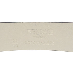 美品 フェンダーチェ フェンディ ヴェルサーチ 8C0662 レザー メタル ホワイト ゴールド ベルト 1891【中古】FENDACE