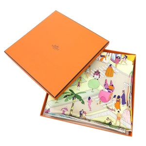 新品同様 エルメス カレ90 Hermes on The Beach エルメス オン ザ ビーチ シルク マルチカラー スカーフ 1905【中古】HERMES
