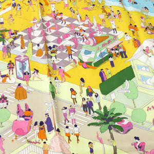 新品同様 エルメス カレ90 Hermes on The Beach エルメス オン ザ ビーチ シルク マルチカラー スカーフ 1905【中古】HERMES