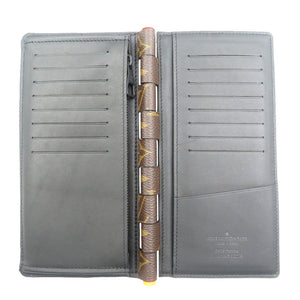 新品同様 ルイヴィトン ポルトフォイユ ブラザ ヒンジ M67449 モノグラム ソーラー レイ キャンバス ブラウン ブラック オレンジ 長財布 1906【中古】LOUIS VUITTON