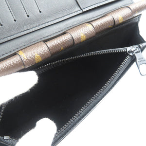 新品同様 ルイヴィトン ポルトフォイユ ブラザ ヒンジ M67449 モノグラム ソーラー レイ キャンバス ブラウン ブラック オレンジ 長財布 1906【中古】LOUIS VUITTON