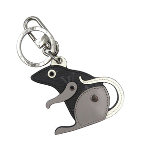 美品 ルイヴィトン M68835 ポルトクレ LV ラット ねずみ モノグラムエクリプス メタル ブラック グレー キーホルダー バッグチャーム 1933【中古】LOUIS VUITTON