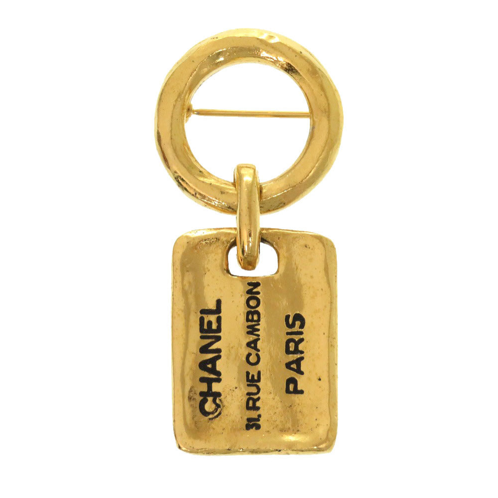 美品 シャネル ロゴ プレート ゴールド ブローチ アクセサリー 1936 【中古】 CHANEL