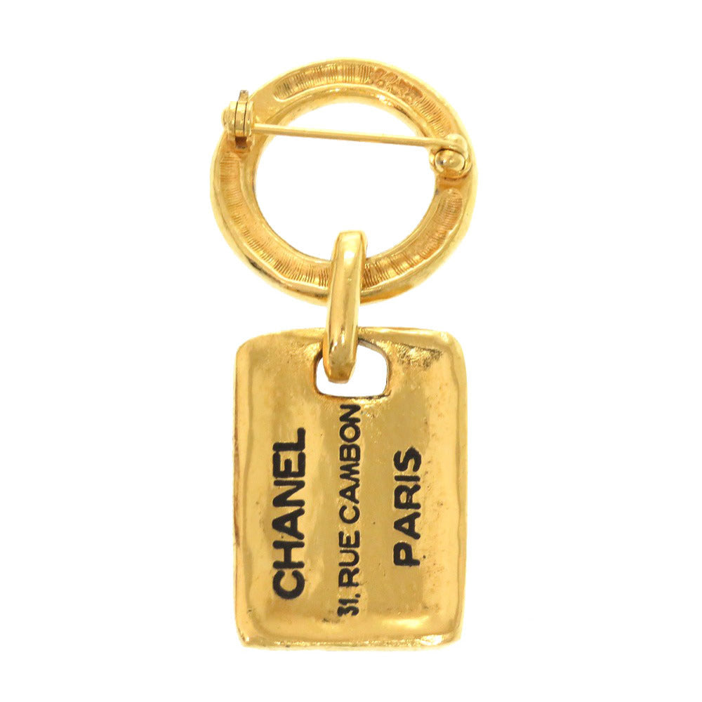 美品 シャネル ロゴ プレート ゴールド ブローチ アクセサリー 1936 【中古】 CHANEL
