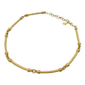 美品 クリスチャン ディオール ヴィンテージ チョーカー ロープ ネックレス メタル ゴールド 1941【中古】Christian Dior