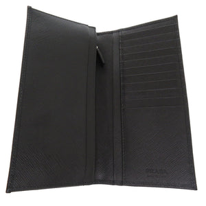 美品 プラダ サフィアーノレザー ブラック 2MV836 長財布 黒 1952 【中古】 PRADA