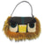 美品 フェンディ マンマバケット モンスター  フォックス/ムートン イエロー/ブラック ハンドバッグ 1957【中古】FENDI